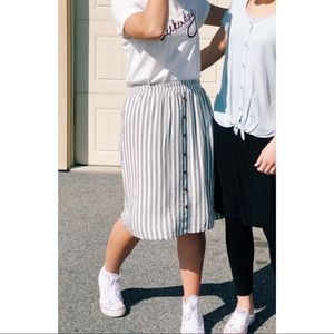 Mikarose Striped Midi Skirt